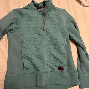 L.L. Bean Quilted Pullover in Soft Teal/Green